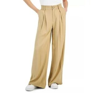 Cupshe High-Rise Wide Leg Pleated Pants in Olive Green